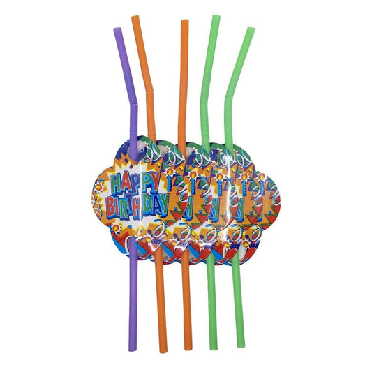 Happy Birthday Straws - Assorted Colors Generic Brand