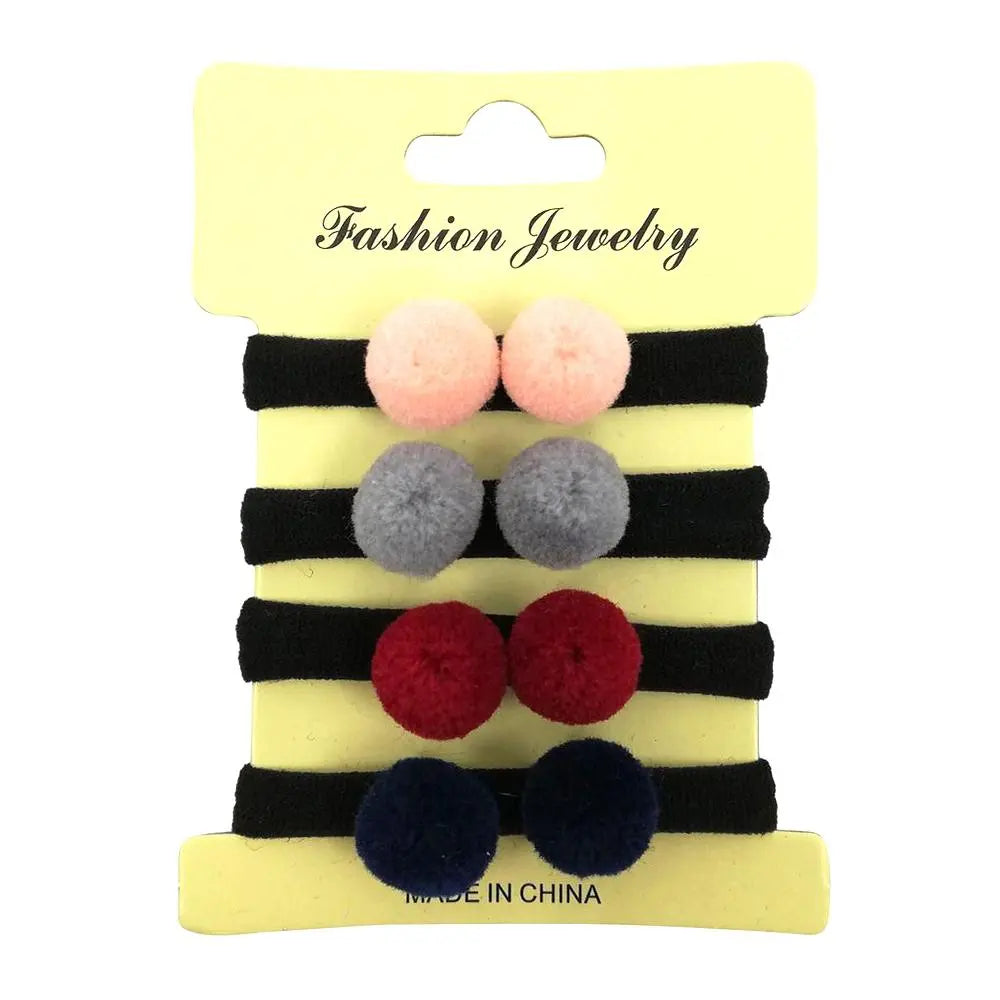 Kids Girls Elastic Hair Band, Double Pom Pom Balls Hair Tie Generic Brand