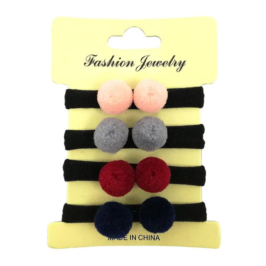 Kids Girls Elastic Hair Band, Double Pom Pom Balls Hair Tie Generic Brand