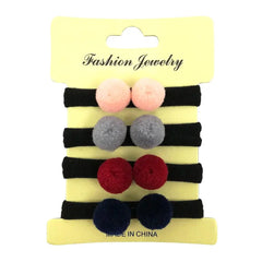 Kids Girls Elastic Hair Band, Double Pom Pom Balls Hair Tie Generic Brand