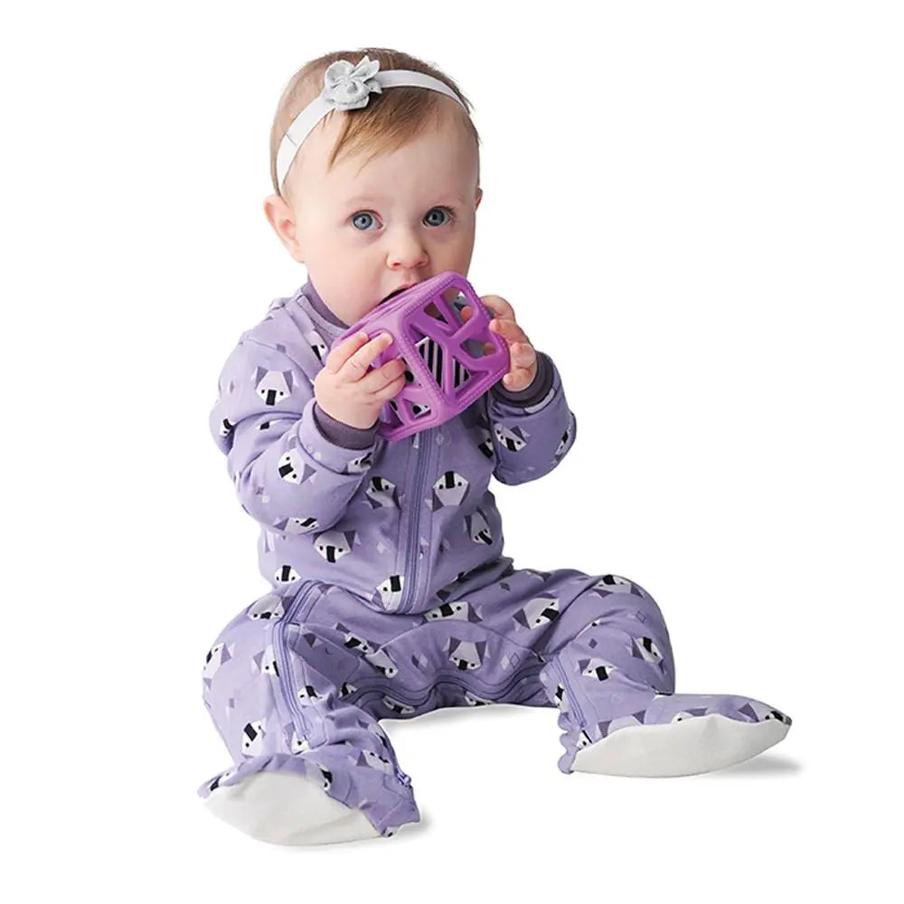 Malarkey Kids Chew Cube Easy Grip Teether Rattle - Purple Malarkey Kids