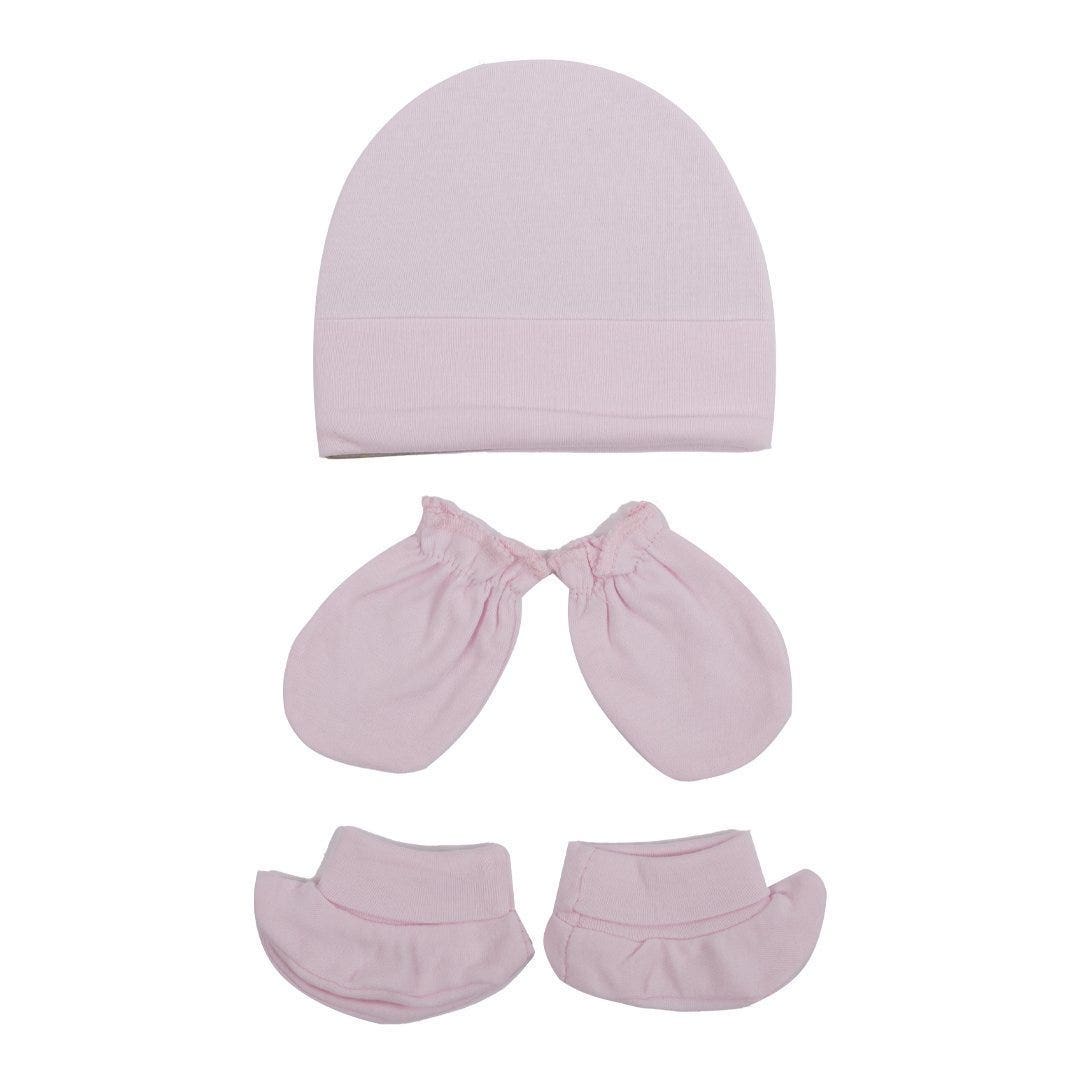 New Born set; Hat, Mitten and Socks - PINK Generic Brand