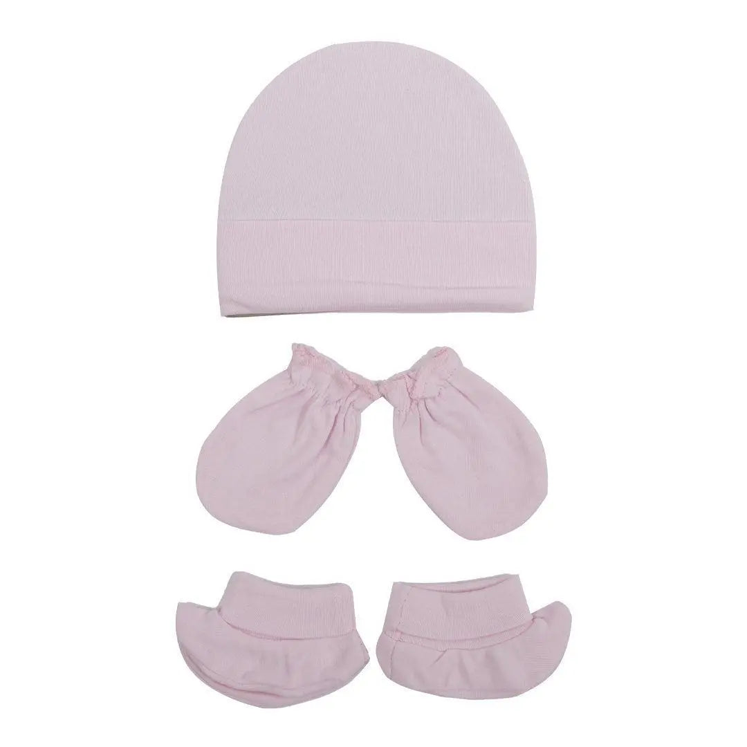 New Born set; Hat, Mitten and Socks - PINK Generic Brand