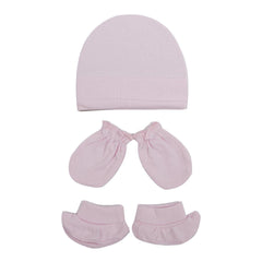 New Born set; Hat, Mitten and Socks - PINK Generic Brand