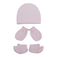 New Born set; Hat, Mitten and Socks - PINK Generic Brand