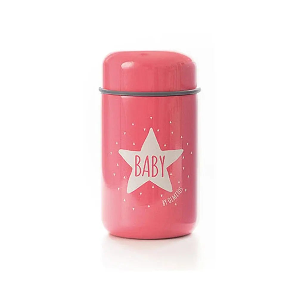 Olmitos Baby Food Container + Spoon - Pink Olmitos