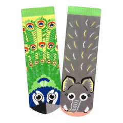 Pals Socks Peacock & Elephant Kids Socks- (4-8 years) Pals Socks