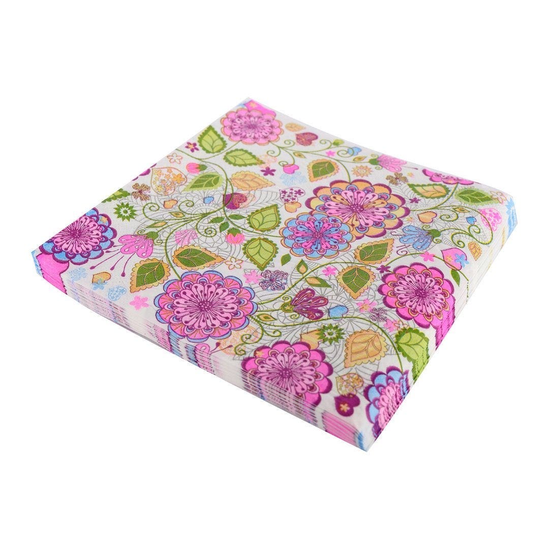 Party Napkins - Pink Flowers Generic Brand