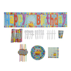 Party Theme Essentials - Set Of 6 - Blue - Mix Party