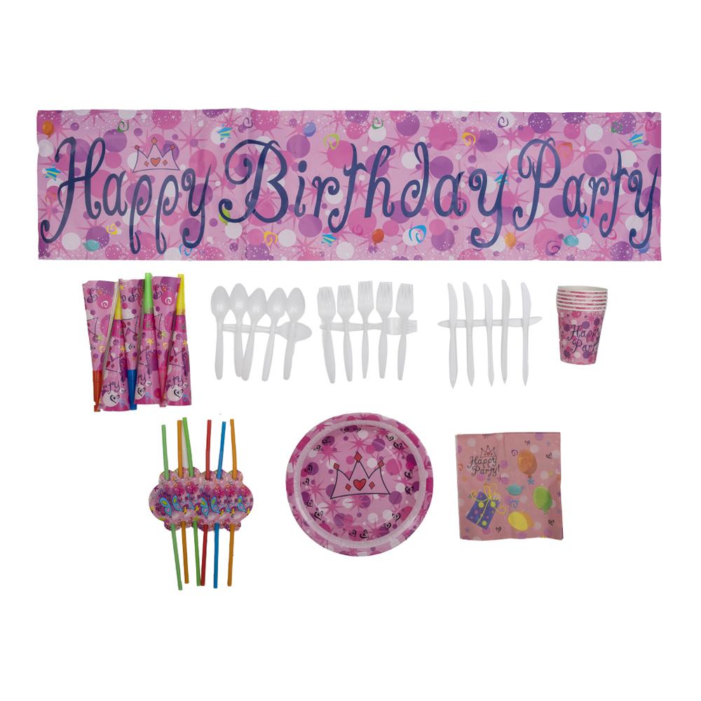 Party Theme Essentials - Set Of 6 - Pink Generic Brand
