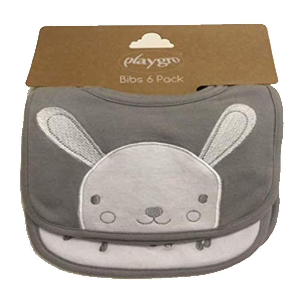 Playgro Bunny Bibs - Grey Playgro