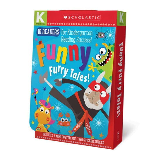 Scholastic Early Learners: Funny Furry Tales Kindergarten A-D Reader Box Set (includes 16 story books)