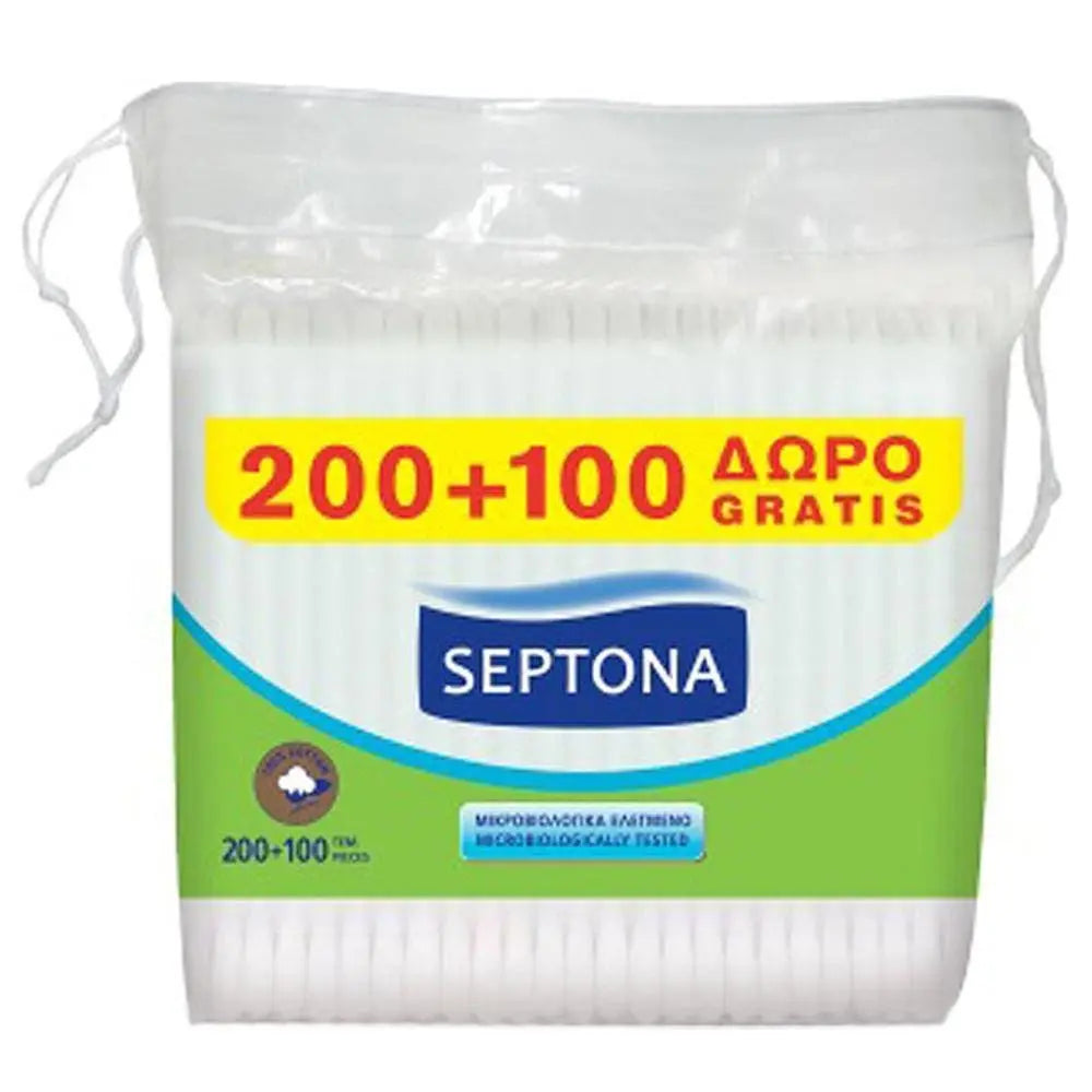 Septona Cotton Buds in Plastic Bag ( 200+100) Septona