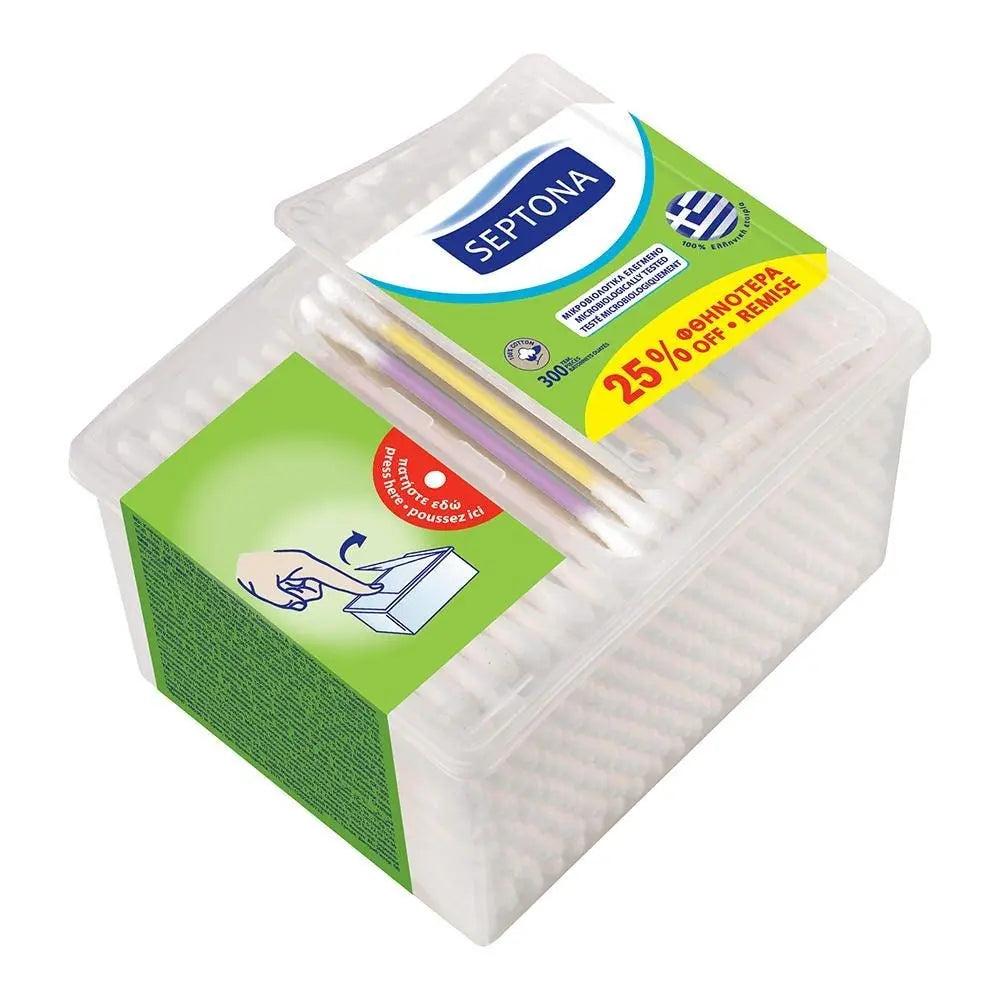Septona Promo Cotton Buds Dispenser Box - ( Pack of 300 )- 25%OFF Septona