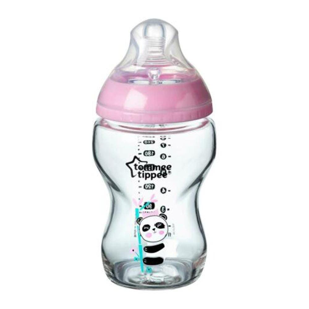 Tommee Tippee Baby Glass Bottle 250 ml - Pink Tommee Tippee