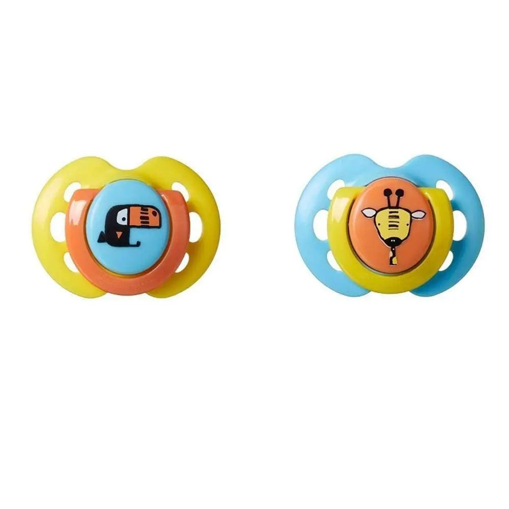 Tommee Tippee Fun Style Soothers : (0-6 Months ) , Pack of 2 - Giraffe & Toucan Tommee Tippee