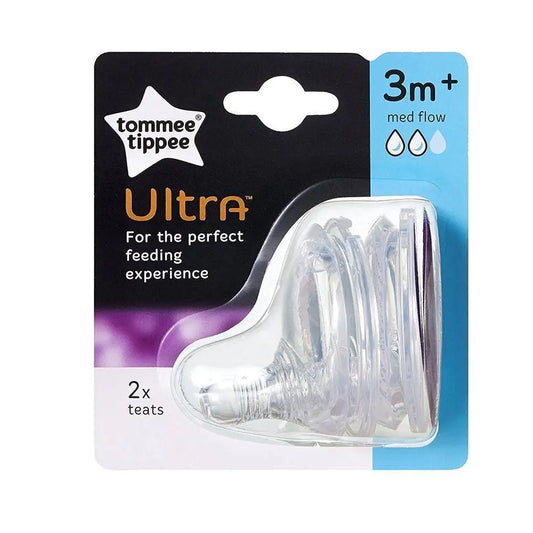 Tommee Tippee Ultra Medium Flow Nipples, (Age:3 Months+) , Pack of 2 Tommee Tippee