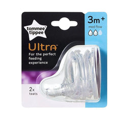 Tommee Tippee Ultra Medium Flow Nipples, (Age:3 Months+) , Pack of 2 Tommee Tippee