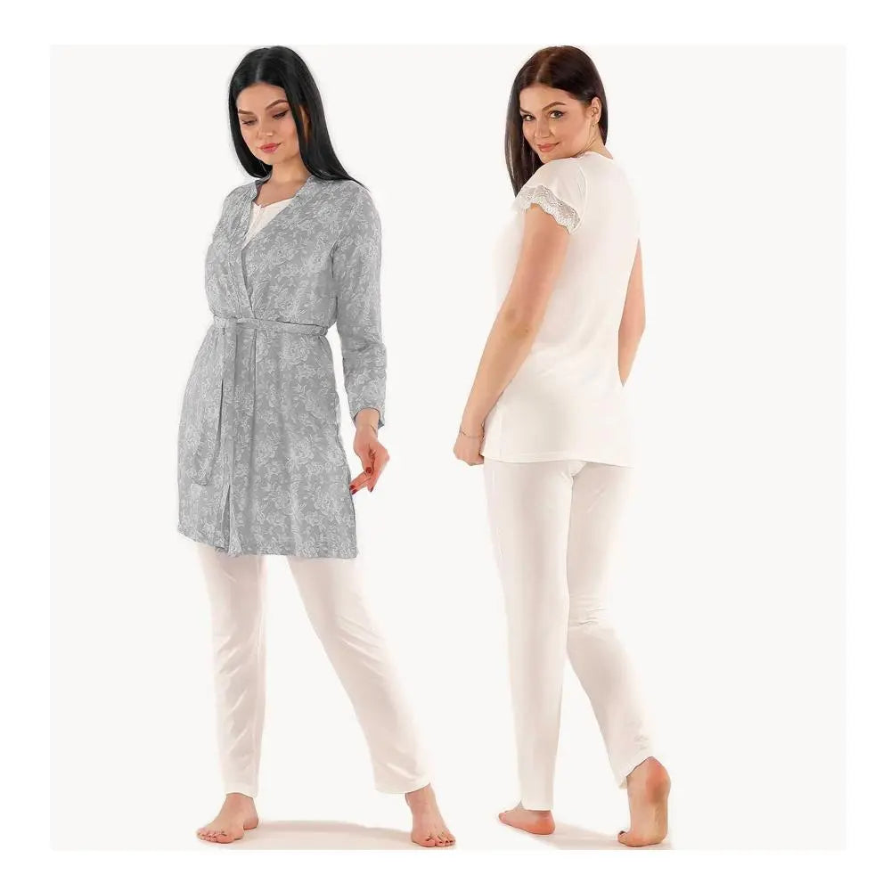 Tuba Grey Floral Maternity Pyjamas Set Tuba
