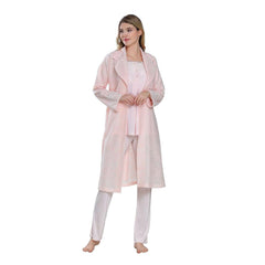 Tuba Maternity Pyjama Set With Lace, Pink Tuba