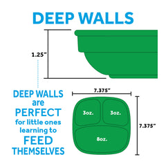 Replay Packaged Divided Plates - Pack of 3