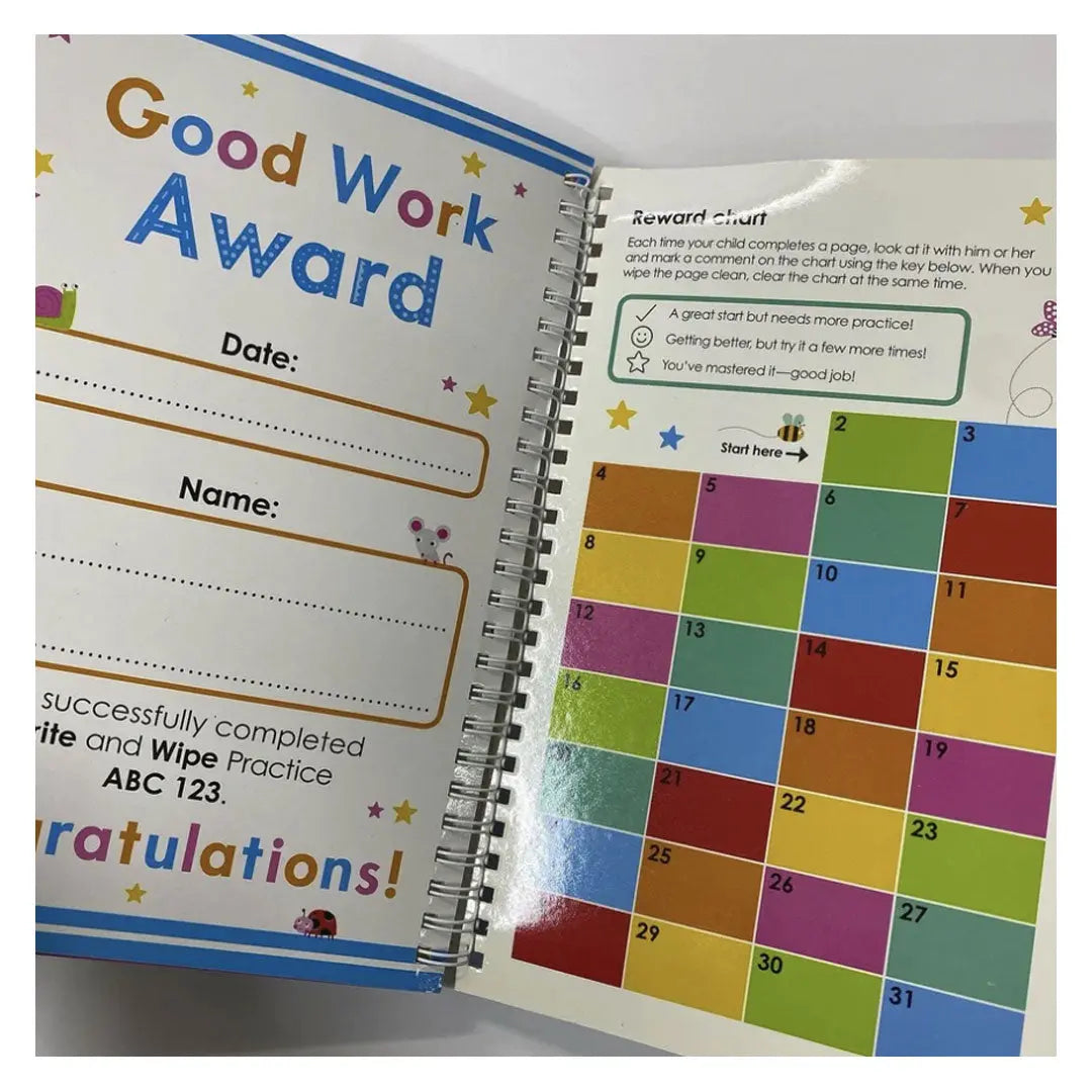 Scholastic Write and Wipe Practice ABC 123 Scholastic