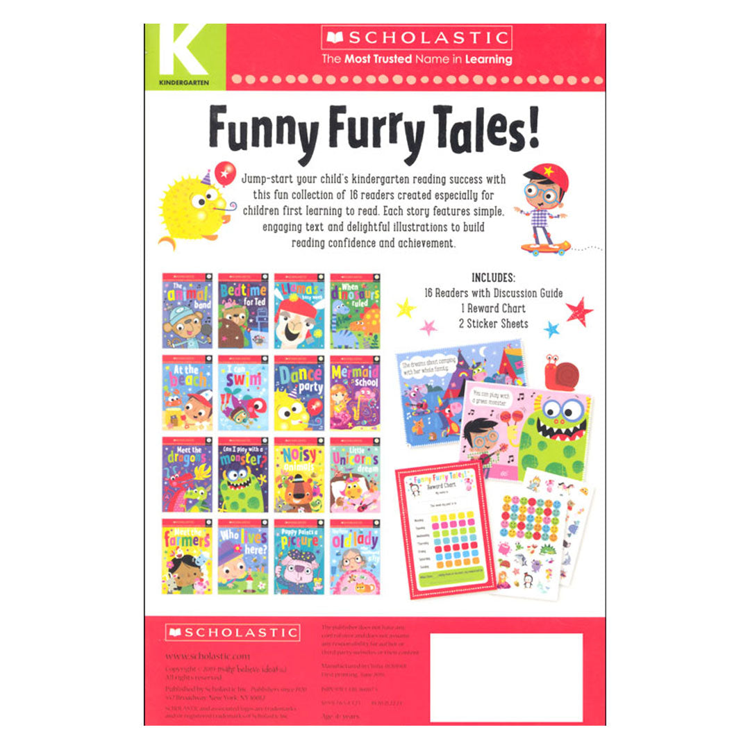 Scholastic Early Learners: Funny Furry Tales Kindergarten A-D Reader Box Set (includes 16 story books) Scholastic