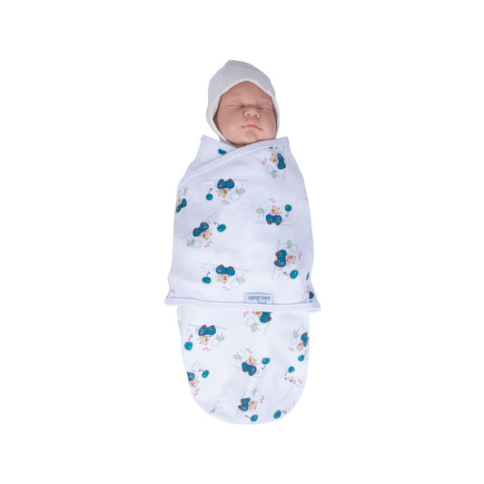Sevi Bebe Interlock Baby Swaddle - Driver Bear (0-3 Months)