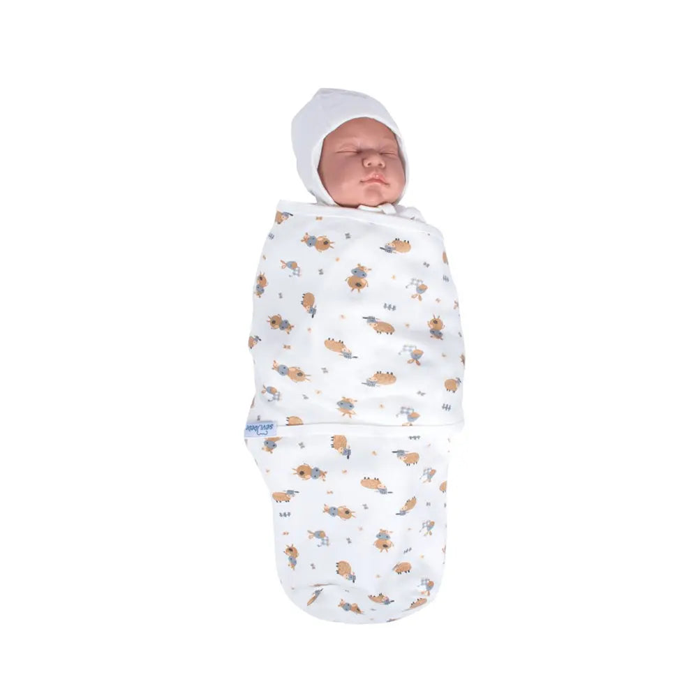 Sevi Bebe Interlock Baby Swaddle - Lamb (0-3 Months) Sevi Bebe