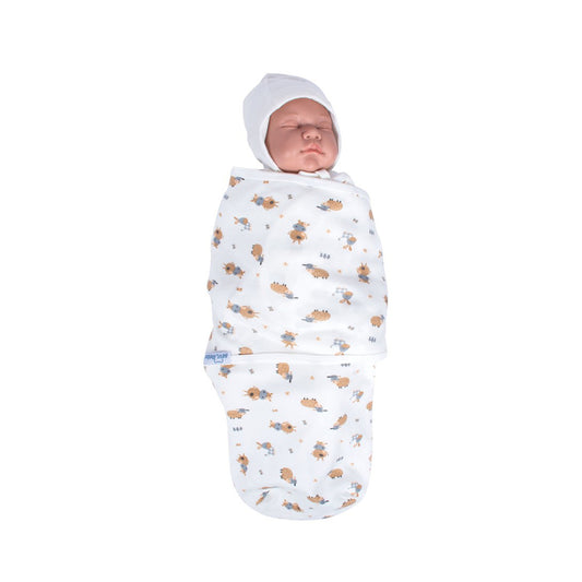 Sevi Bebe Interlock Baby Swaddle - Lamb (0-3 Months)