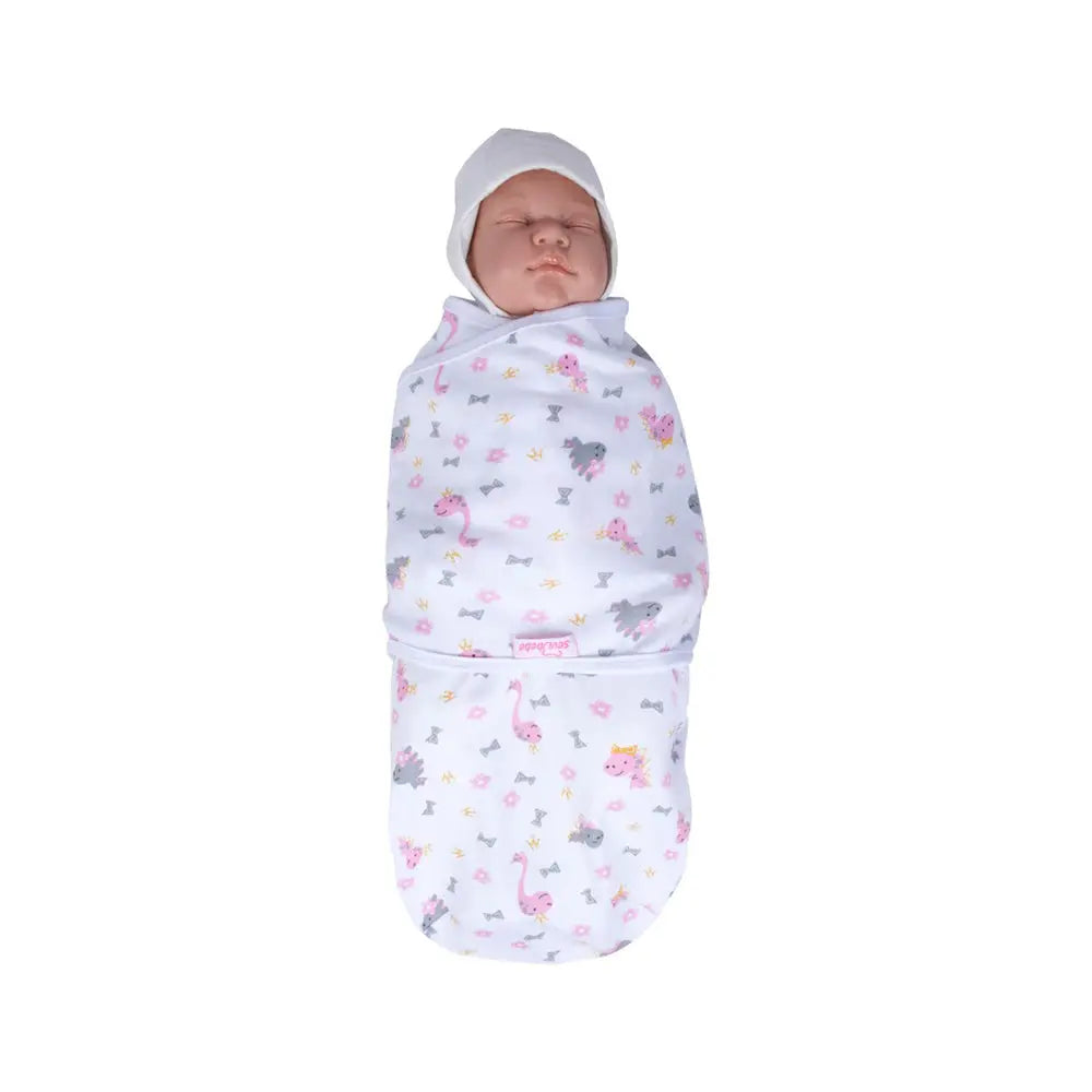 Sevi Bebe Interlock Baby Swaddle - Dinosaur (0-3 Months) Sevi Bebe
