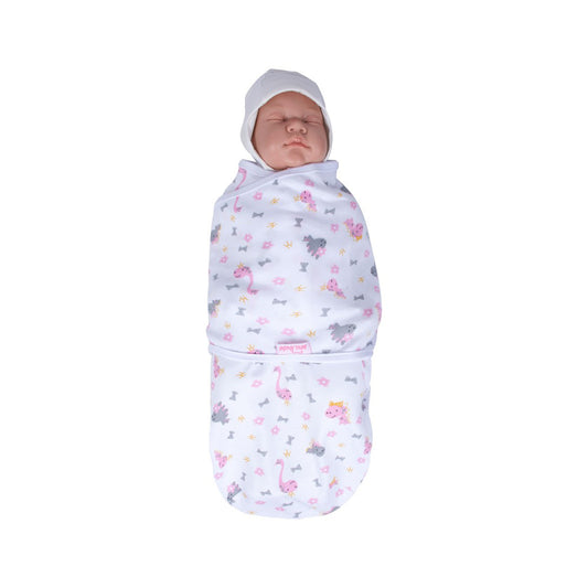 Sevi Bebe Interlock Baby Swaddle - Dinosaur (0-3 Months)