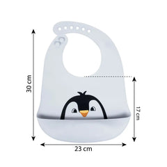 Sevi Bebe Silicone Baby Bib Penguin - Grey Sevi Bebe