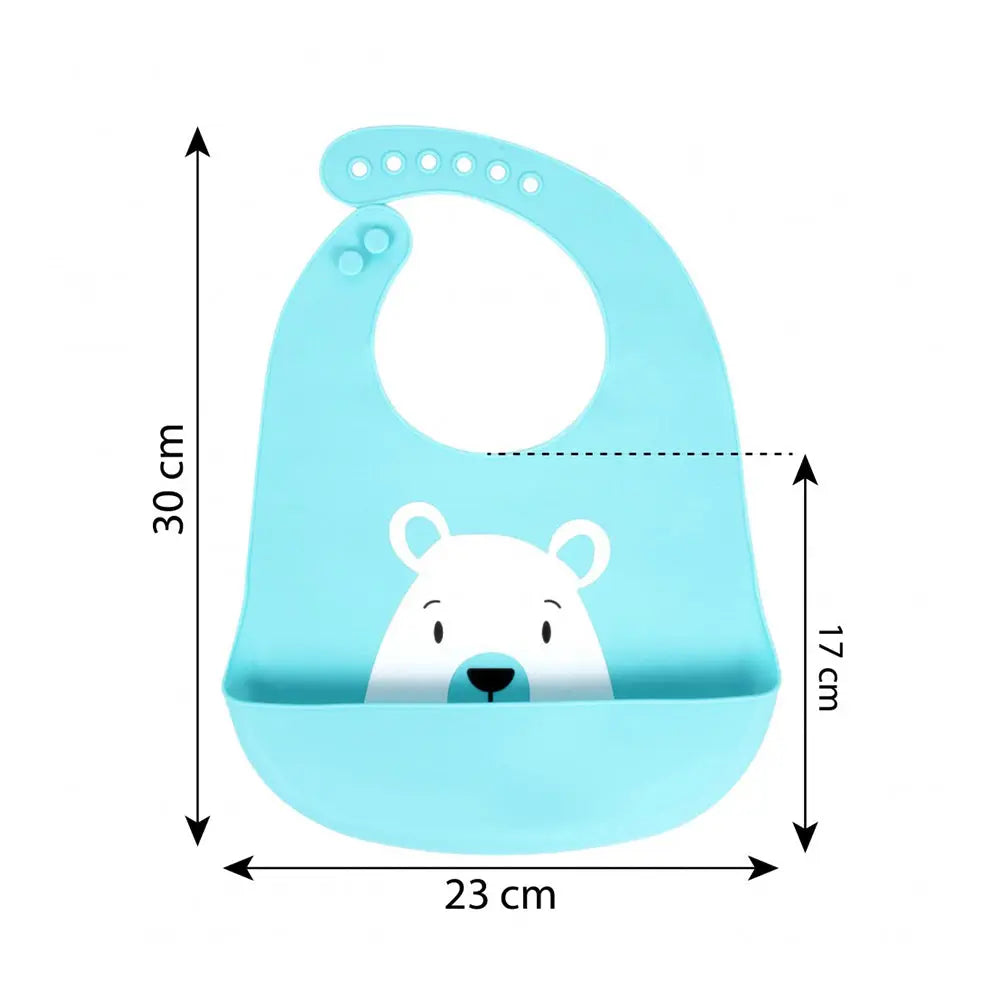 Sevi Bebe Silicone Baby Bear bib - Blue Sevi Bebe