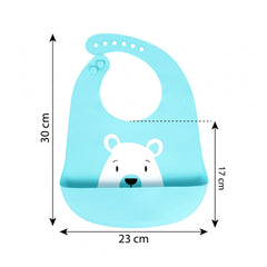 Sevi Bebe Silicone Baby Bear bib - Blue
