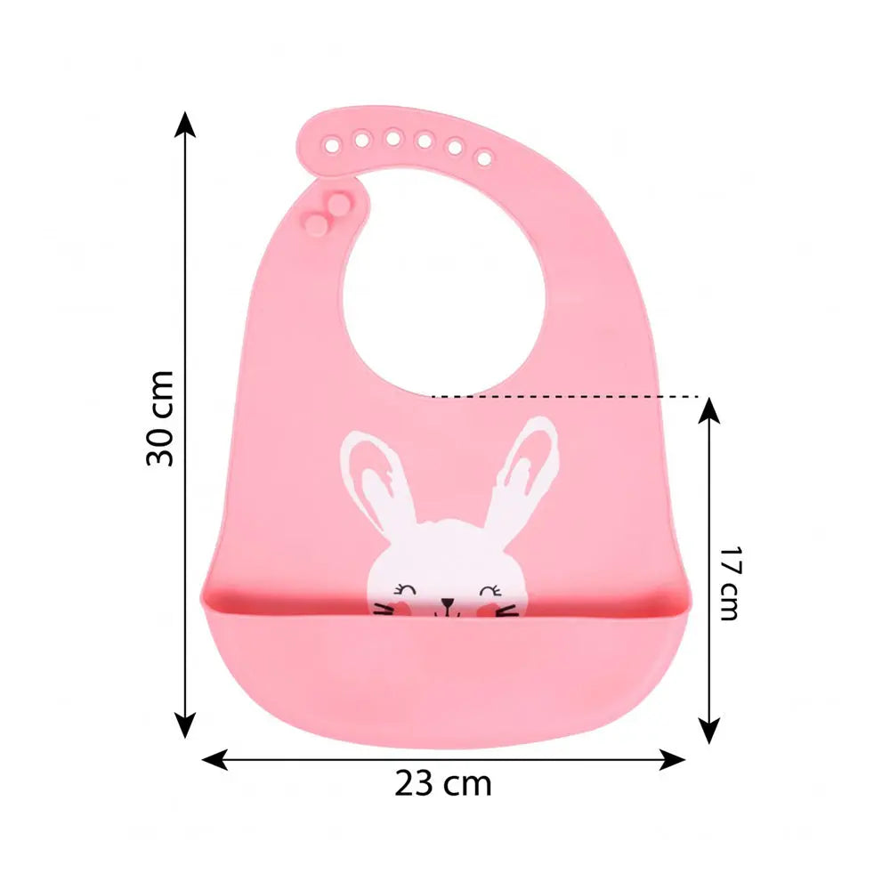Sevi Bebe Silicone Baby Bib Rabbit - Pink Sevi Bebe