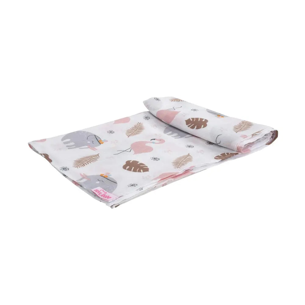 Sevi Bebe Printed Muslin Blanket 120x100 cm - Flamingo Pattern Sevi Bebe