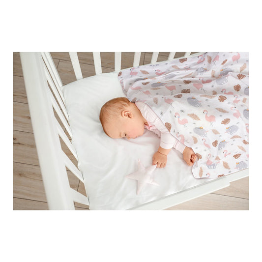 Sevi Bebe Printed Muslin Blanket 120x100 cm - Flamingo Pattern