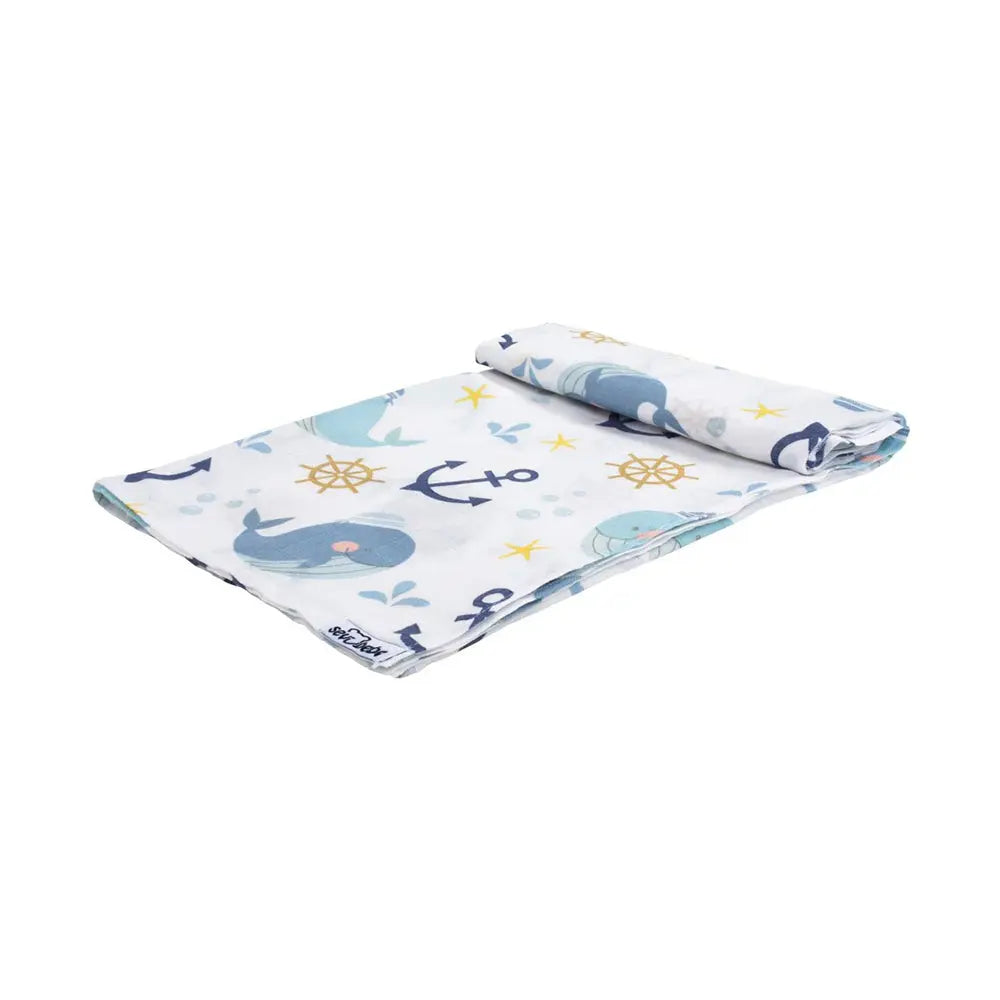 Sevi Bebe Printed Muslin Blanket 120x100 cm - Fish Pattern Sevi Bebe