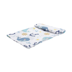 بطانية من الموسلين بطبعات سيفي بيبي مقاس 120 × 100 سم - نمط سمكة