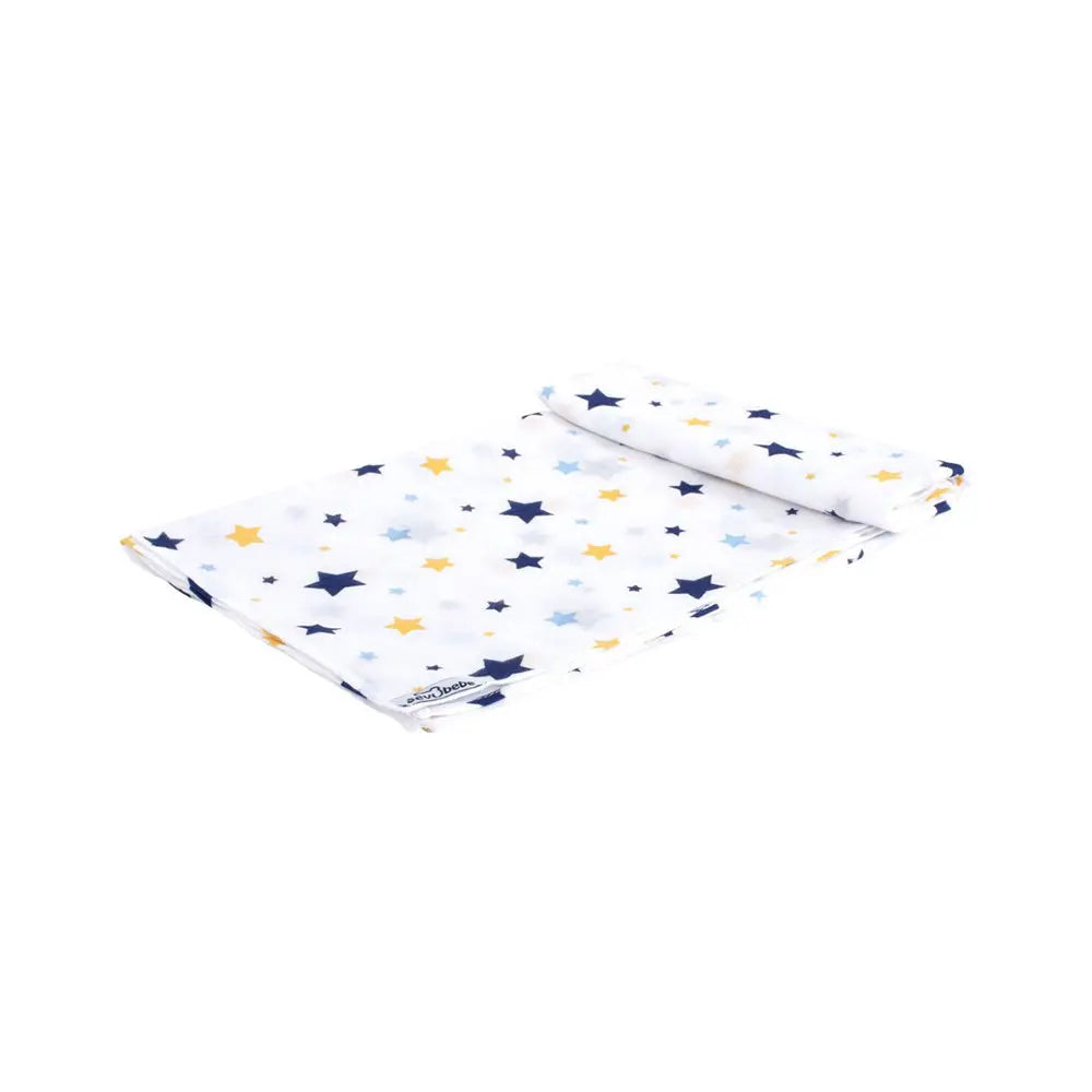 Sevi Bebe Printed Muslin Blanket 120x100 cm - Blue Star Sevi Bebe