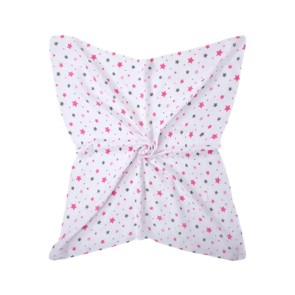 Sevi Bebe Printed Muslin Blanket 120x100 cm - Pink Star Sevi Bebe