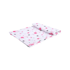 Sevi Bebe Printed Muslin Blanket 120x100 cm - Pink Star Sevi Bebe