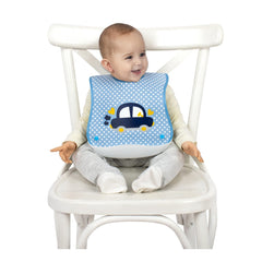 Sevi Bebe Bib With Plastic Pocket - Car (8-18 Months)