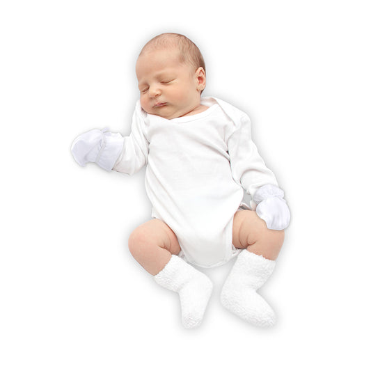 Sevi Bebe Baby Mittens (In Tulle Packaging) - White