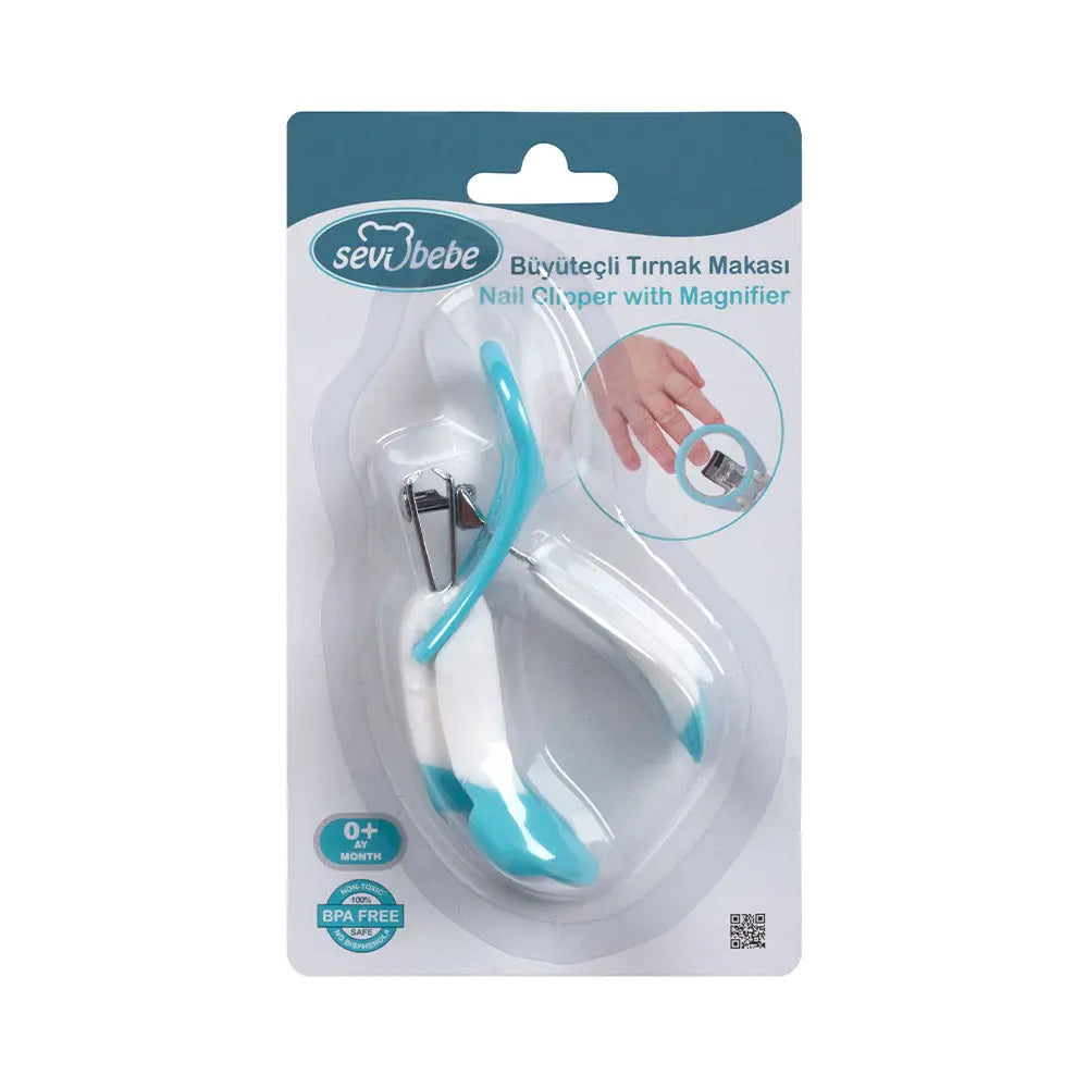 Sevi Bebe Baby Nail Clipper with Magnifier, Blue - 1 piece Sevi Bebe