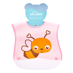 Sevi Bebe Bib With Plastic Pocket - Bee (8-18 Months)