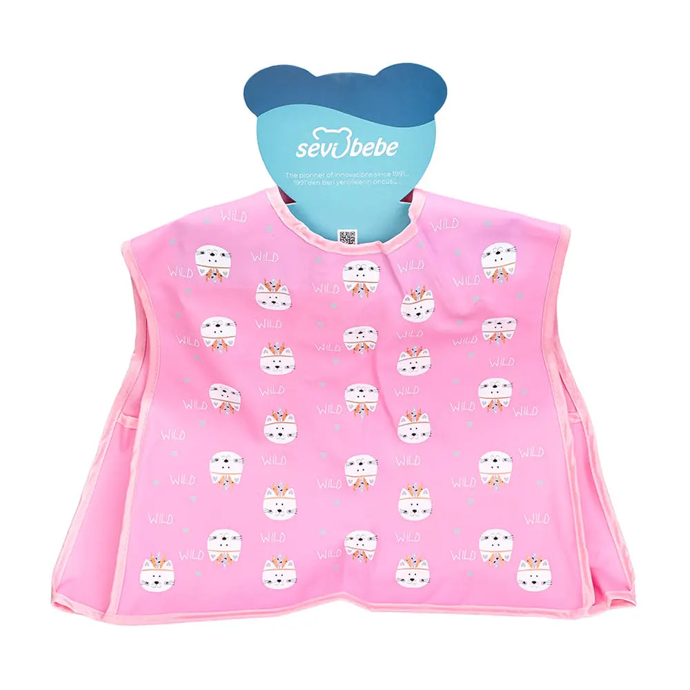 Sevi Bebe Gusseted Wearable Bib - Wild Cat Sevi Bebe