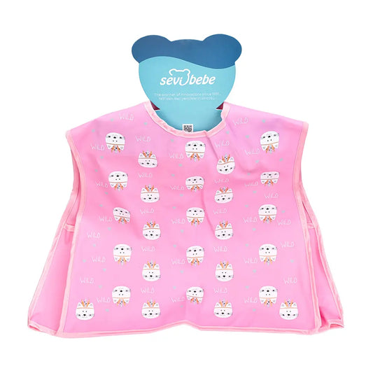 Sevi Bebe Gusseted Wearable Bib - Wild Cat Sevi Bebe
