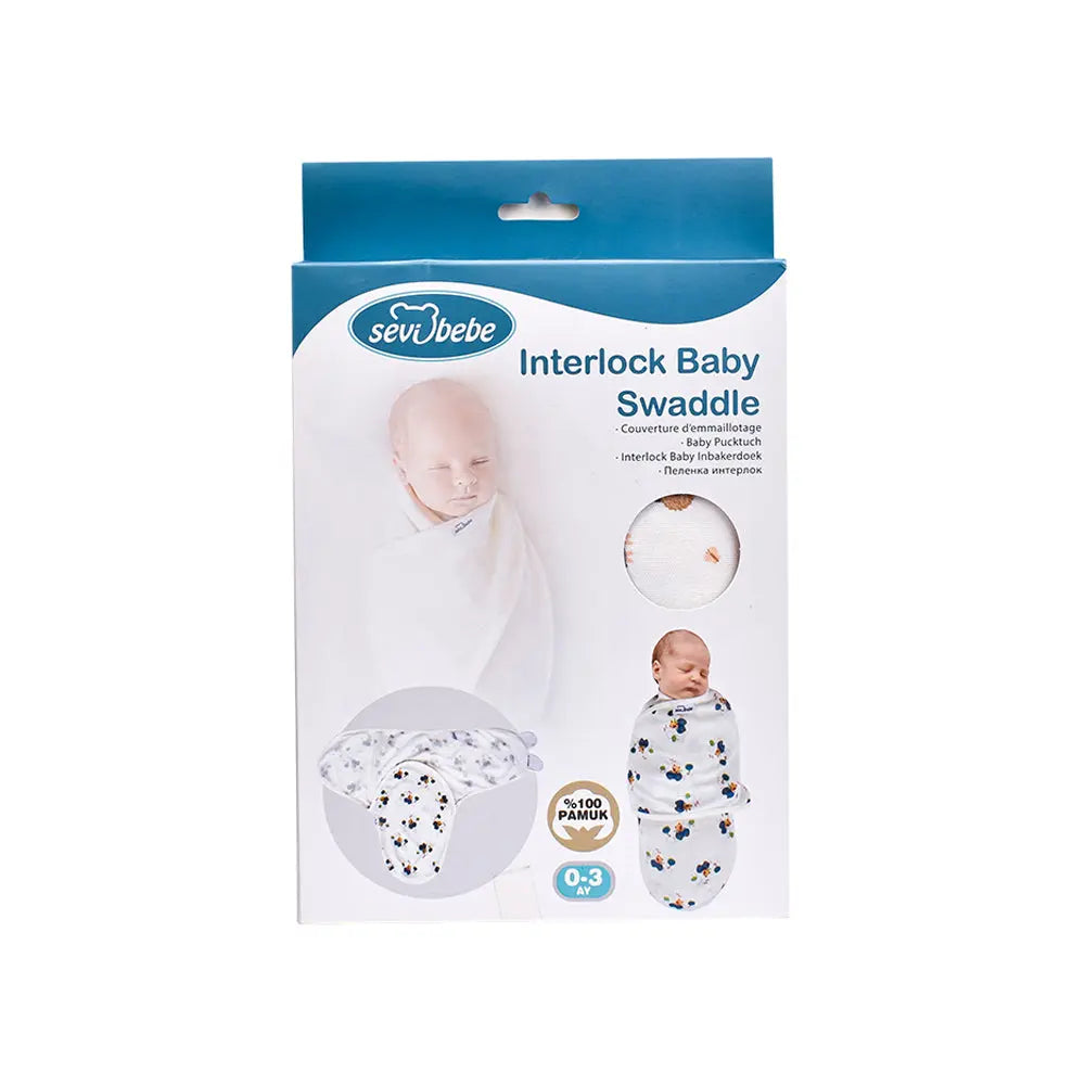 Sevi Bebe Interlock Baby Swaddle - Lamb (0-3 Months) Sevi Bebe